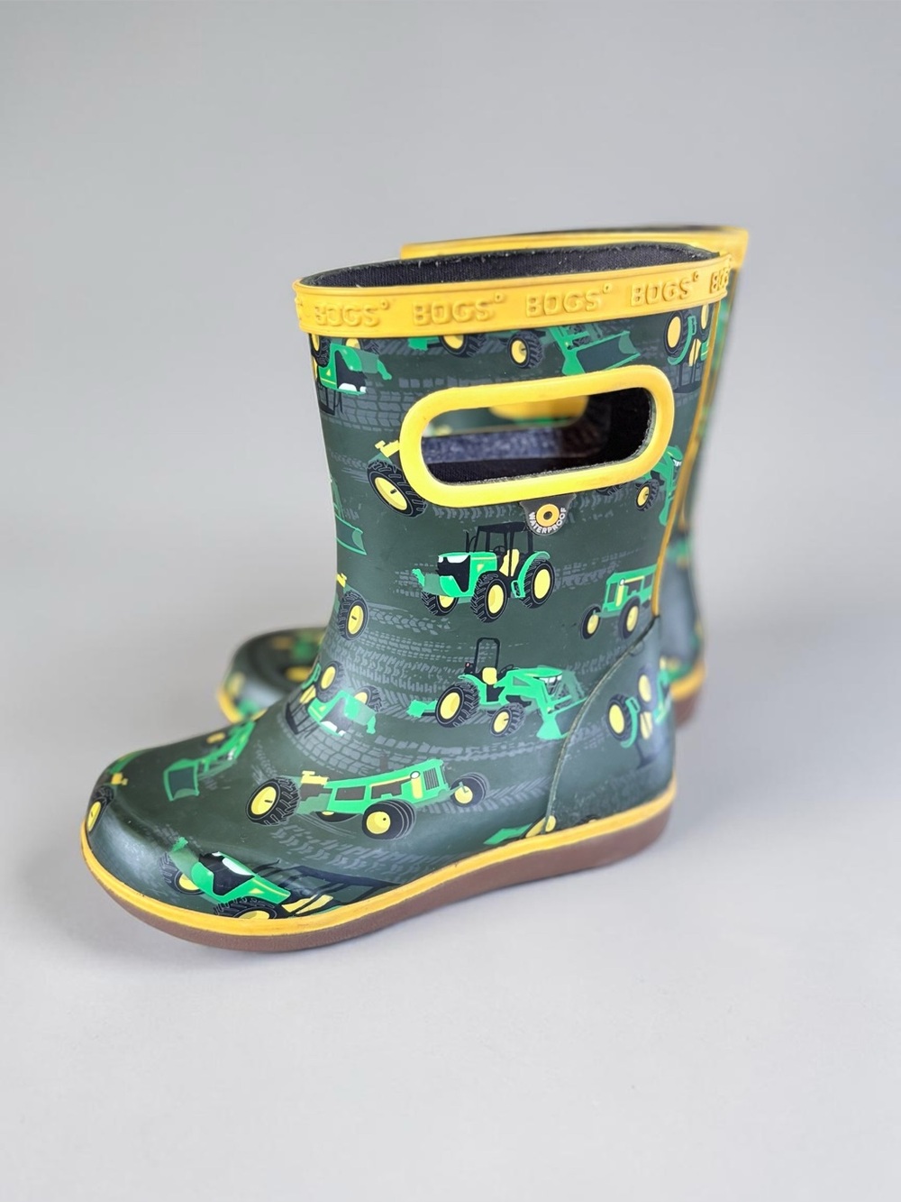 Bogs Tractor Kids Rain Boots Size 9 Waterproof Farm Print